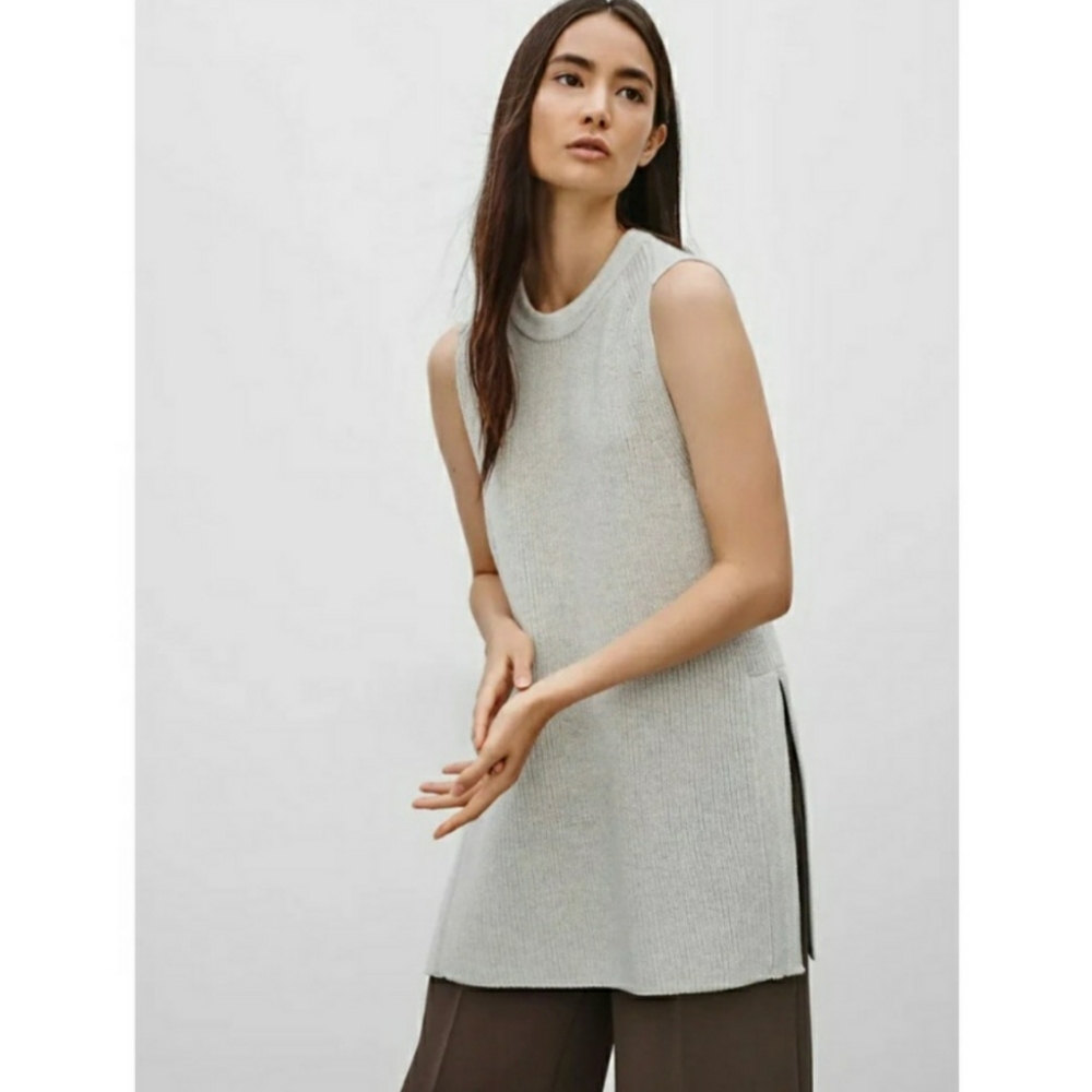 Wilfred Sleeveless Sweater in Light Gray